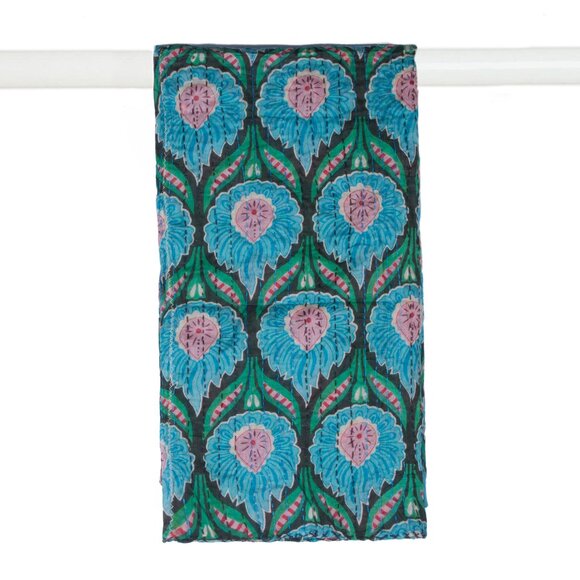 Taj Hotel Home Decor Kantha Cotton Scarve | 1-Piece | Multicolor | 18"x72" - Picture 2 of 2